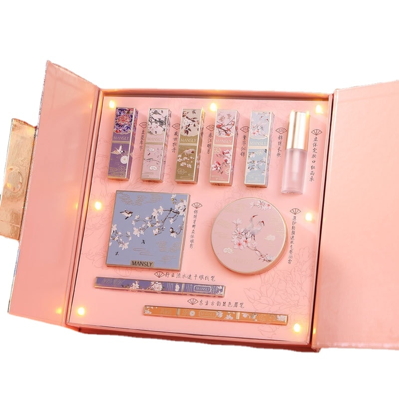 2022 New Flower Closing Moon Dressing Set Music Gift Box Color Makeup Case Lipstick Eye Shadow Valentine's Day Birthday Gift