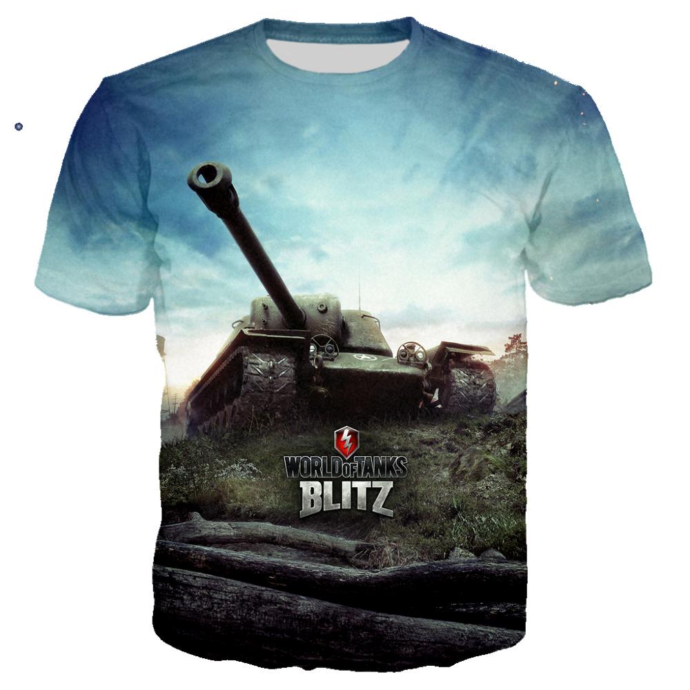 Fashionable Men's World of Tanks Gaming Shirt HD 3D Printed T-shirt Oversized Size Round Neck Comfortable High-quality Clothing