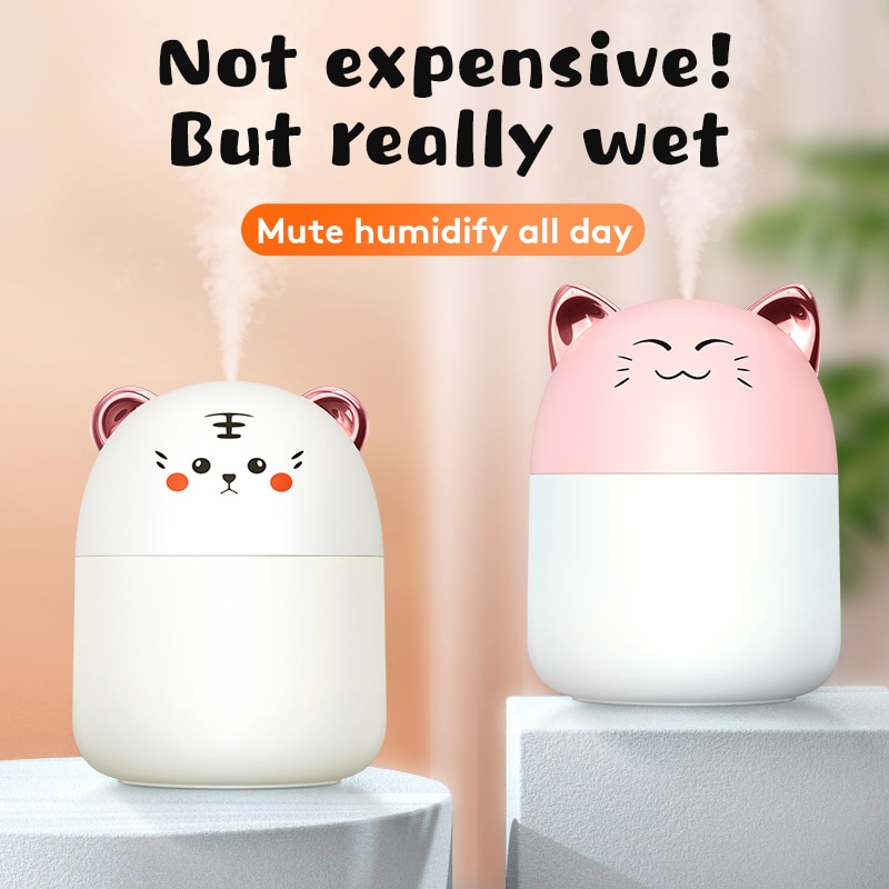 The new mini tiger humidifier usb home office car big bedroom spray colorful led air spray